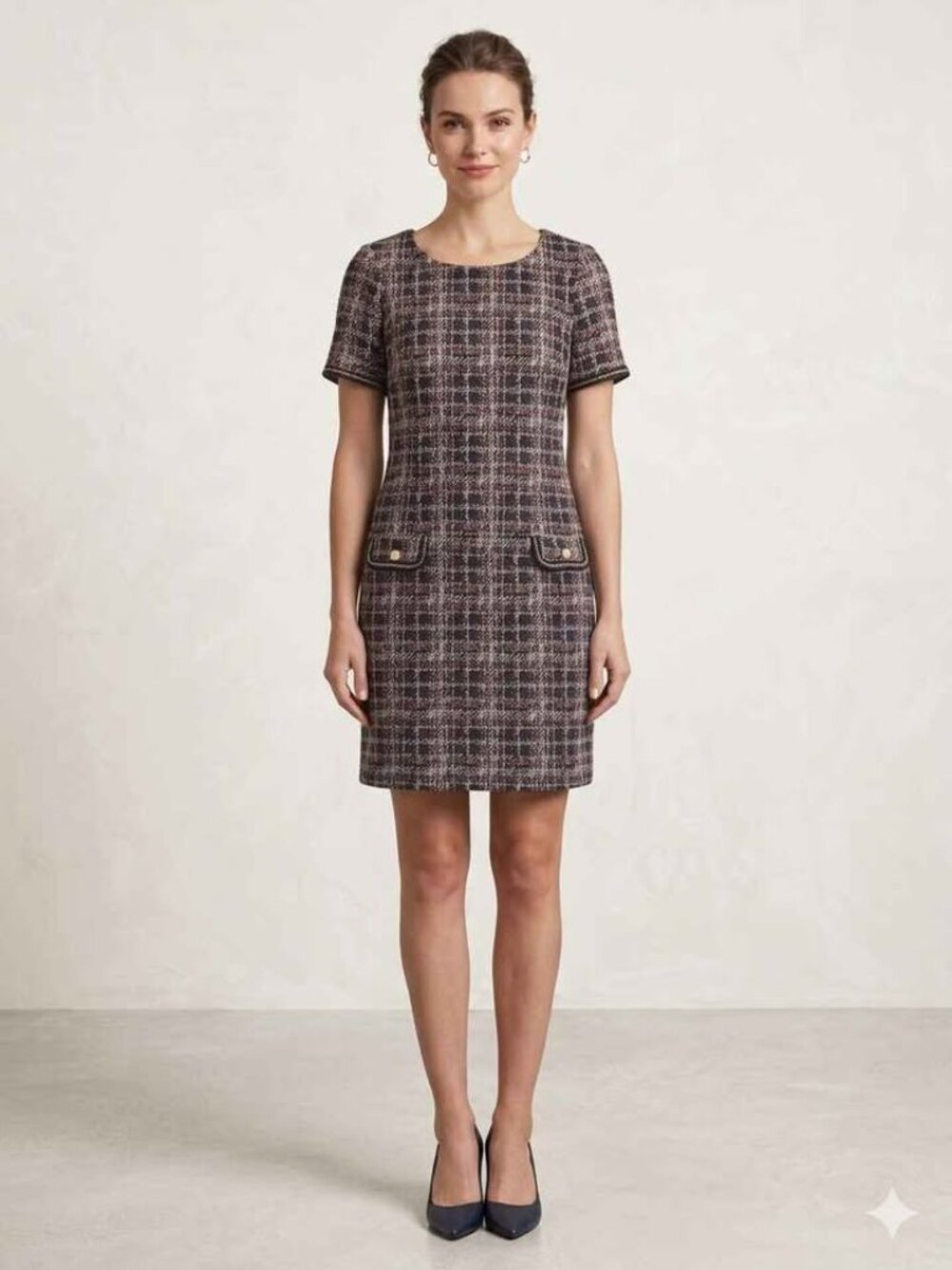 Le Château multi-color plaid dress ideal for fall